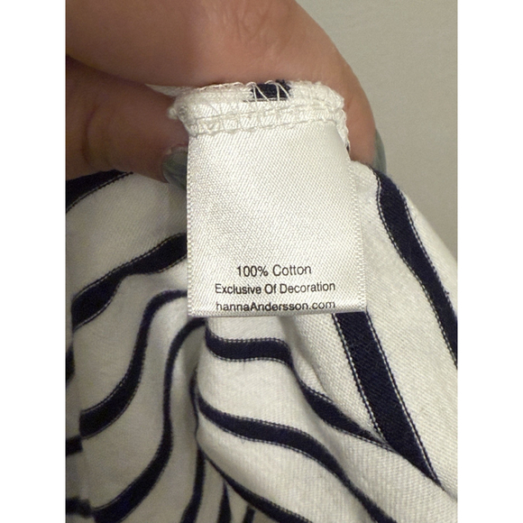 Hanna Andersson Girl's White/Black Striped Dress w/unicorns Sz. 14 100% Cotton - Picture 4 of 5